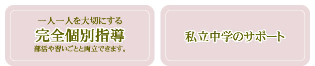 完全個別指導　私立中学サポート